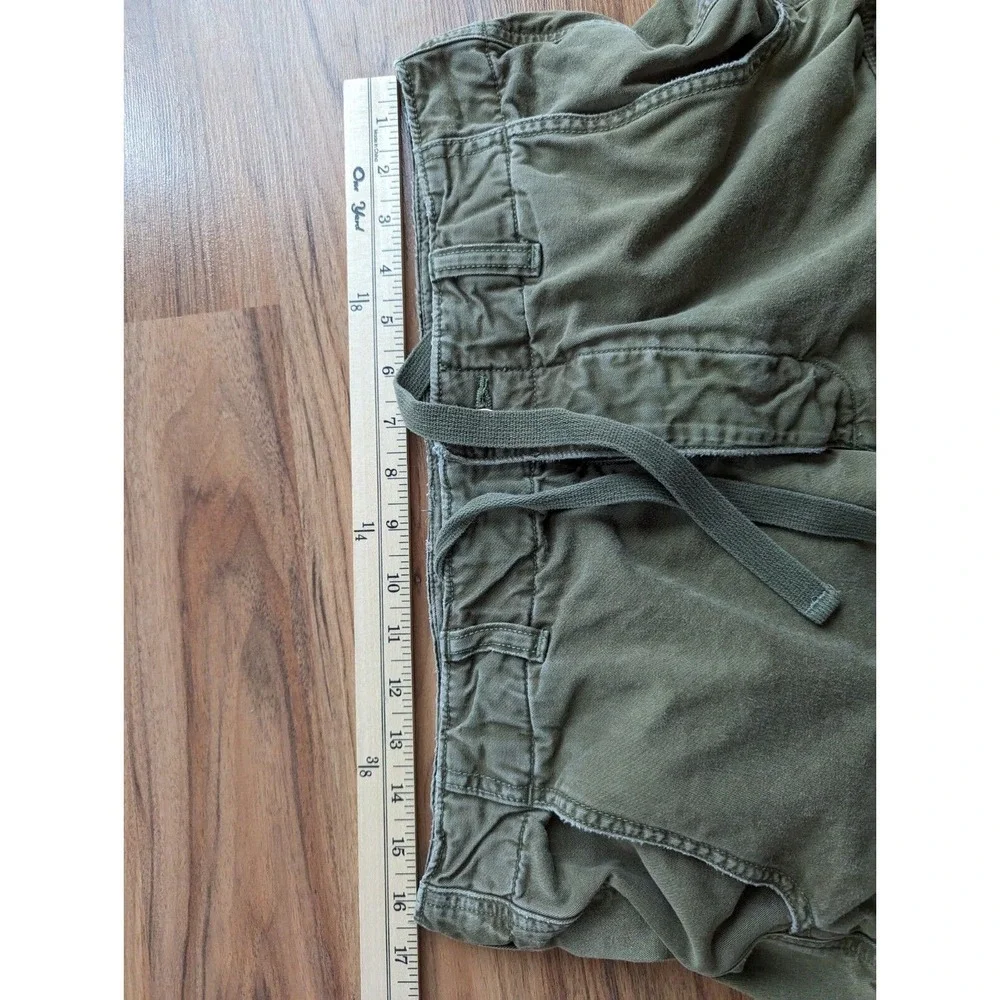 Abercrombie Fitch Shorts Mens 32 Army Y2K Button Drawstring Paratrooper Heavy A4 - Picture 8 of 9